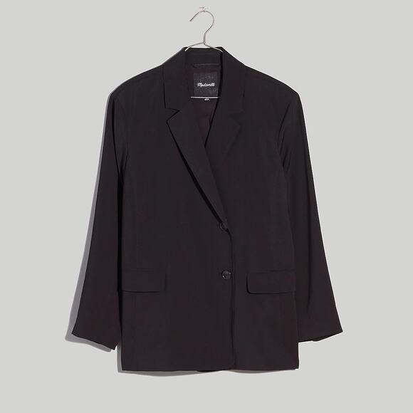 Madewell Black The Relaxed Blazer in Softdrape Size L NJ736 - Picture 5 of 6